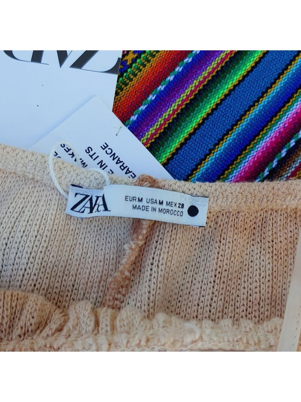 ZARA Maxi Summer Tie Dye Strap Dress Tan and Peach Women's Medium, NWT - Picture 14 of 17